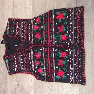 Vintage Festive Holiday Sweater Vest, M